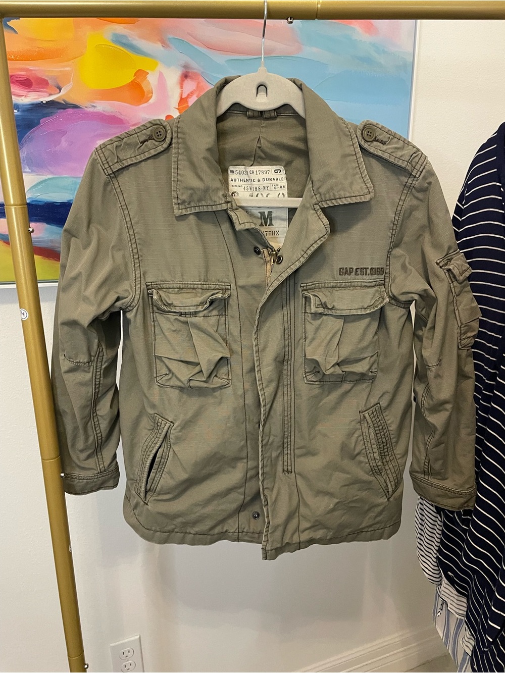 GAP Olive Utility Jacket with Embroidered Logo
